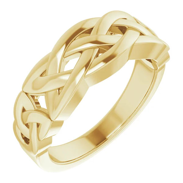 men's 14k yellow gold celtic knot ring