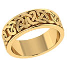 Handmade 14K Gold Wide Celtic Wedding Band Ring for Men or Women