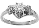 1/2 Carat Diamond Cross Engagement Ring, 14K White Gold