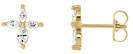 1/3 Carat Diamond Marquise Cross Stud Earrings in 14K Gold