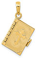 14K Gold Open Bible Pendant with Lord's Prayer