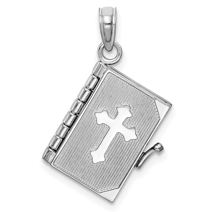 14k white gold bible pendant with the lord's prayer