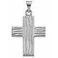 14k white gold old rugged cross necklace