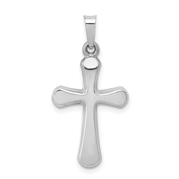 14K White Gold Women's Humility Cross Necklace