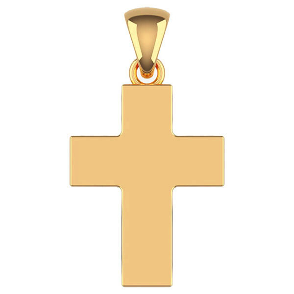 22k solid gold plain polished cross pendant for men and women