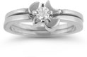 Holy Spirit Dove Diamond Bridal Ring Set in 14K White Gold