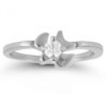 Holy Spirit Dove Diamond Bridal Ring Set in 14K White Gold 2