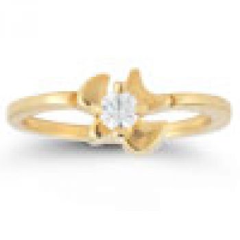 Holy Spirit Dove Diamond Bridal Ring Set in 14K Yellow Gold 2