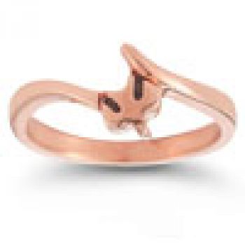 Holy Spirit Dove Diamond Bridal Engagement Ring Set, 14K Rose Gold 4
