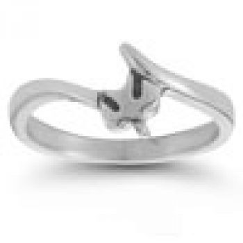 Holy Spirit Dove CZ Engagement Ring Set, 14K White Gold 4