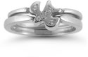 Holy Spirit Dove Diamond Engagement Ring Set in 14K White Gold