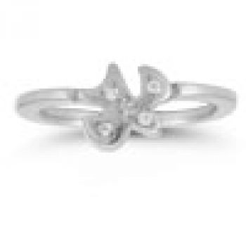 Holy Spirit Dove Diamond Engagement Ring Set in 14K White Gold 3