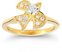 Christian Dove Diamond Ring in 14K Yellow Gold