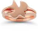 Christian Dove Bridal Ring Set in 14K Rose Gold