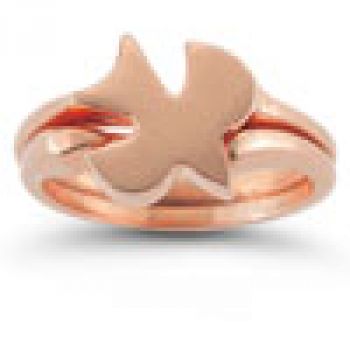 Christian Dove Bridal Ring Set in 14K Rose Gold 2