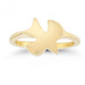 Christian Dove Bridal Wedding Ring Set in 14K Yellow Gold 3