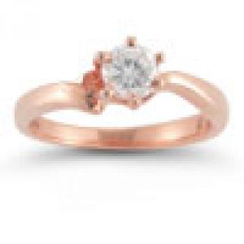 Christian Cross Diamond Bridal Wedding Ring Set in 14K Rose Gold 3