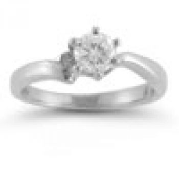 Christian Cross CZ Bridal Wedding Ring Set in 14K White Gold 3