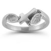Christian White Topaz Cross Bridal Ring Set in Sterling Silver