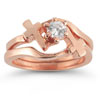 Diamond Cross Engagement Ring Set