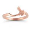 Diamond Cross Wedding Ring Set in 14K Rose Gold