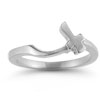 Diamond Cross Wedding Ring Set in 14K White Gold