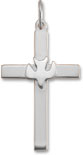 Christian Dove Cross Pendant in 14K White Gold