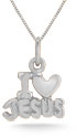 I Love Jesus Silver Heart Necklace
