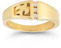 Christian Dove Diamond Trinity Ring in 14K Yellow Gold