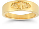 Men's Christian Cross Ring in 14K Yellow Gold