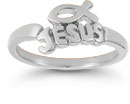 Jesus Ichthus Ring in Sterling Silver