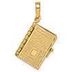 bible pendant with the lord's prayer in 14k gold