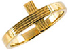 Women's Rustic Cross Ring in 14K Yellow Gold