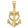 small cross heart anchor pendant for women 14k gold
