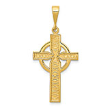 14K Gold Celtic Cross Pendant with X Design