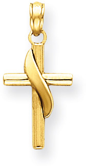 14K Yellow Gold Methodist Cross Pendant