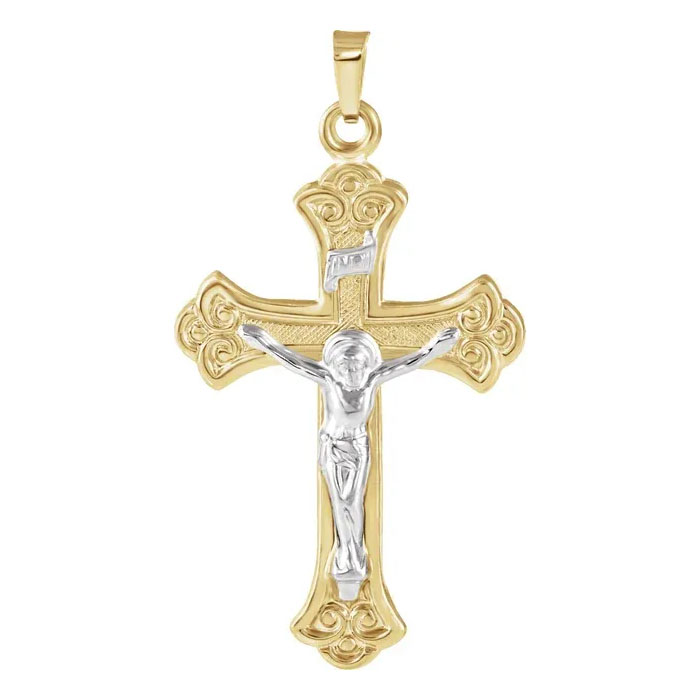 Women's 14K Two-Tone Gold Crucifix