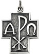 Alpha and Omega Chi-Ro Cross Pendant in Sterling Silver