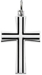 Sterling Silver Black Engraved Cross Pendant