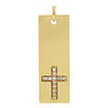 Diamond Cross Bar Pendant for Women 14K Gold