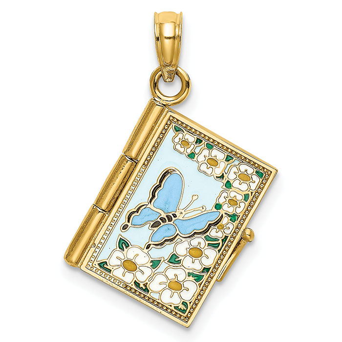 Ecclesiastes Bible Pendant with Butterfly 14K Gold