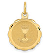 holy communion medallion charm pendant 14k gold