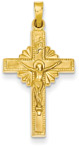 INRI Design Crucifix Necklace in 14K Gold