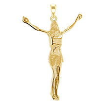 large corpus body of christ pendant, 14k gold