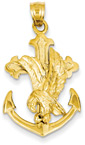 Mariner Anchor Cross with Eagle in 14K Gold