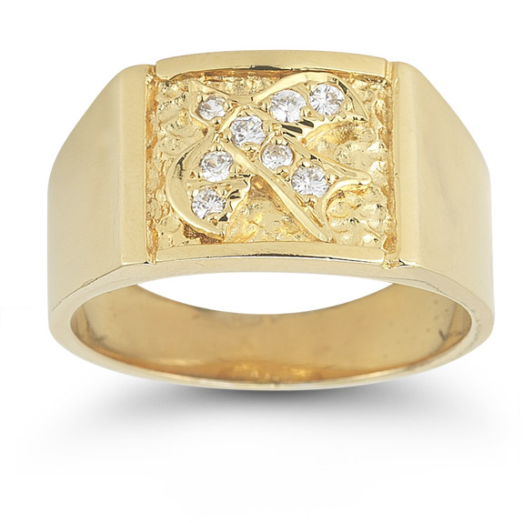 Christian Dove Diamond Holy Spirit Ring in 14K Yellow Gold