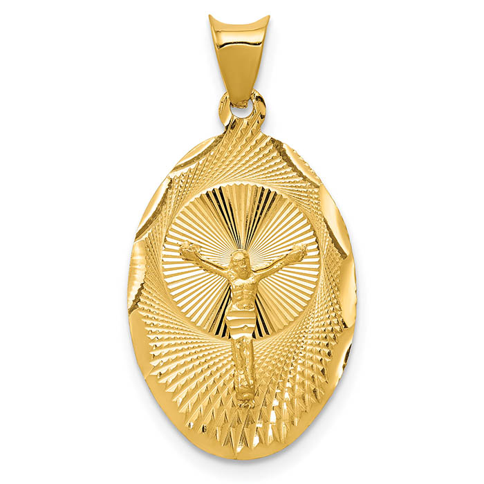 oval corpus medallion pendant 14k gold
