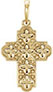 Small Women's 14K Gold Floral Cross Pendant