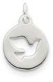Small Silver Holy Spirit Dove Circle Pendant