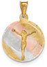 Women's 14K Gold Tri-Color Corpus Christi Circle Necklace